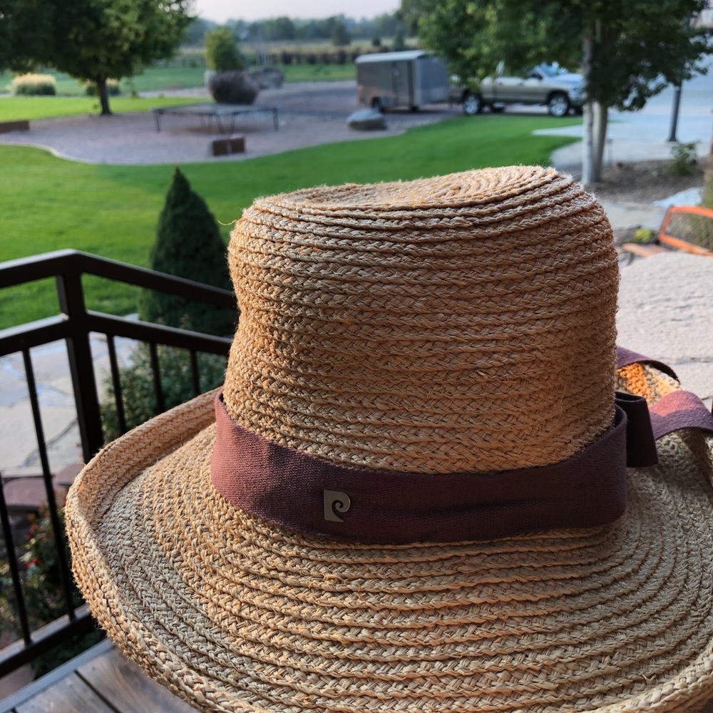 Vintage Pierre Cardin wide brim straw hat